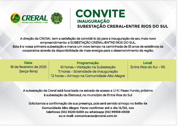 CRERAL - informaes da solenidade